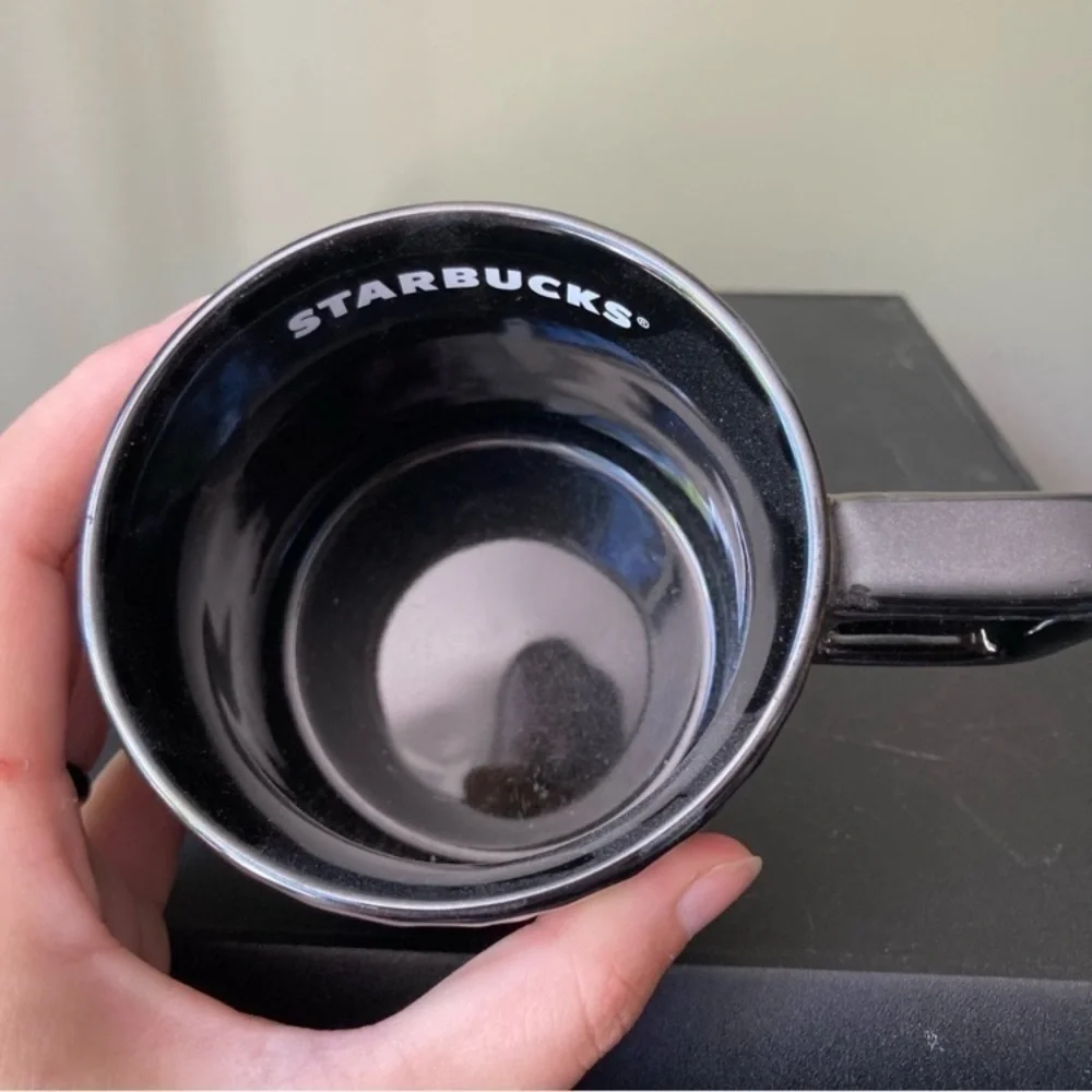 Starbucks | 2019 Holiday Metallic Gunmetal Chrome Textured Geometric Coffee Mug